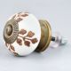 Brown Leaf Cut Flower Etched Ceramic Drawer Knob