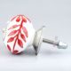 Cream With   Red Flower Knob