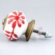 Cream With   Red Flower Knob