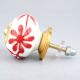 Cream With   Red Flower Knob