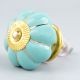Turquoise Golden Line Medium Ceramic Melon Knob Online