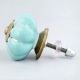 Turquoise Golden Line Medium Ceramic Melon Knob Online