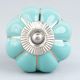 Turquoise Golden Line Medium Ceramic Melon Knob Online