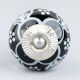 Black Ceramic Floral Drawer Knobs