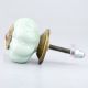 Sage Green Flower Medium Ceramic Melon Cabinet Knob