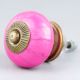 Solid Dark Neon Pink Ceramic Drawer Knob