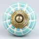 Sea Green Spider Net Etched  Ceramic Drawer Knobs