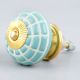 Sea Green Spider Net Etched  Ceramic Drawer Knobs