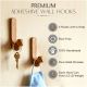 Natural Bird Shape Wooden Adheshive Wall Hook-Pack of 3