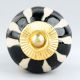 Black Floral Ceramic Cabinet Knob-6 Pieces
