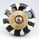 Black Floral Ceramic Cabinet Knob-6 Pieces