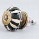 Black Floral Ceramic Cabinet Knob-6 Pieces