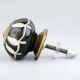 Black Floral Ceramic Cabinet Knob-6 Pieces