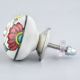 Red Flower Ceramic Knob