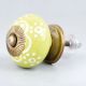 Lime Floral Ceramic Knob