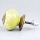 Lime Floral Ceramic Knob