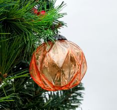 Set Of 4 Piece Light Amber Box Cut Christmas Hanging