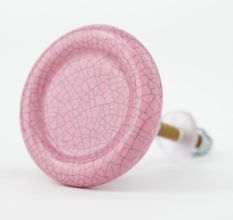 Pink Crackle Ceramic Dresser Knob