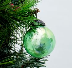 Set Of 4 piece Green Round Small Christmas Hanging