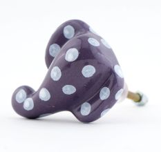 Purple Polka Elephant Face Knob