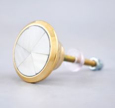 Natural Shell Brass Dresser Knob
