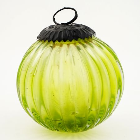 Set Of 4 Piece Green Solid Melon Christmas Hanging