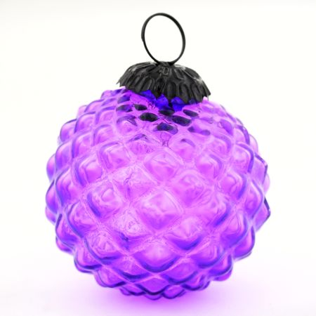 Set Of 4 Piece Purple Solid Custard Apple Christmas Hanging