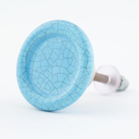 Turquoise Crackle Ceramic Cabinet Knob