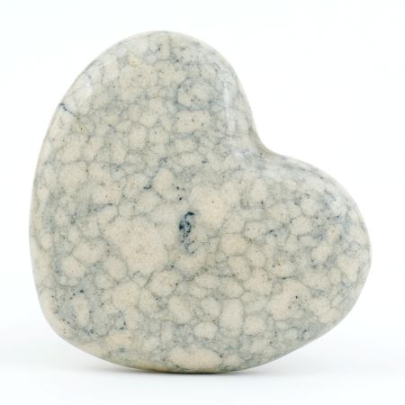 Light Grey Heart Crackle Ceramic Drawer Knob
