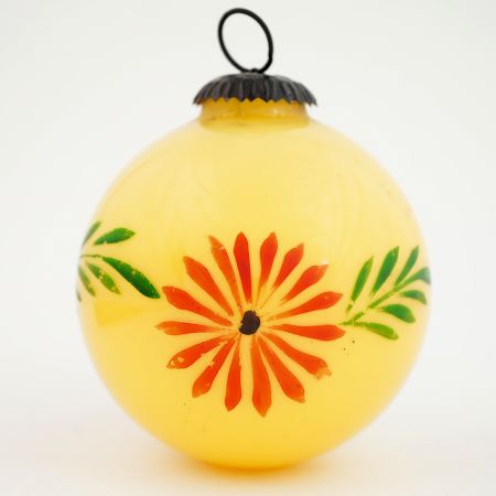 Set Of 3 piece Yellow Round Flower Christmas Hanging