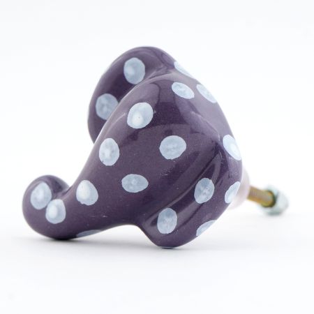 Purple Polka Elephant Face Knob
