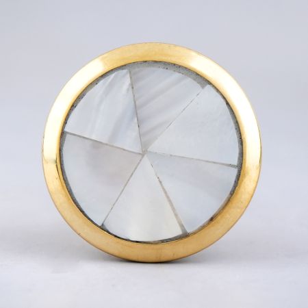 Natural Shell Brass Dresser Knob