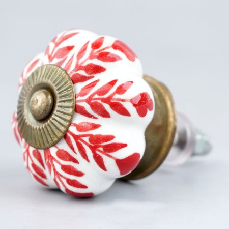 Red Leaf Ceramic Knob