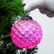 Set Of 4 Piece Pink Solid Custard Apple Christmas Hanging