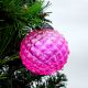 Set Of 4 Piece Pink Solid Custard Apple Christmas Hanging