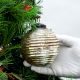 Set Of 3 Piece Antique Striped Cut Round Christmas Ornament