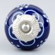 Navy Blue Floral Ceramic Cabinet Knob