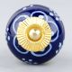 Navy Blue Floral Ceramic Cabinet Knob