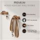 Natural Wooden Adhesive Car Design Wall Hooks-3 Pieces