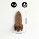 Natural Wooden Adhesive Rocket Shape Coat Wall Hook-Pack of 3