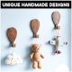 Wooden Adhesive Hot Air Balloon Shape Wall Hooks-3 Pieces