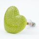 Pea Green Heart Crackle Ceramic Knob