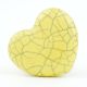 Yellow Heart Crackle Cream Drawer Knob