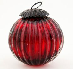 Set Of 4 Piece Red Solid Melon Christmas Hanging