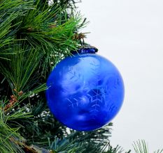 Blue Leaf Cut Christmas Hanging