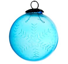 Set Of 4 Piece Turquoise Leaf Cut Christmas Hanging