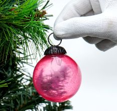 Set Of 4 piecePink Round Small Christmas Hanging