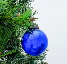 Set Of 4 piece Navy Blue Round Christmas Hanging