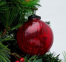 Antique Red Round Christmas Hanging