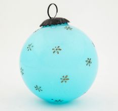 Set Of 4 Piece Turquoise Tiny Flower Big Christmas Hanging